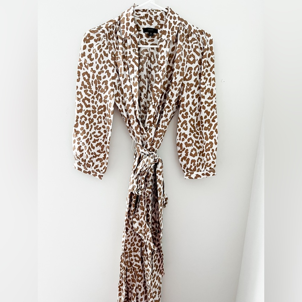 JCREW Leopard Button Up Dress